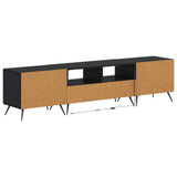5 Piece LED TV Cabinet Black Engineered Wood 3416919
