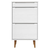 Shoe Cabinet MOLDE White 59,5x35x103 cm Solid Wood Pine 350526