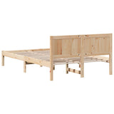 Bed Frame Brown 140 x 190 cm Solid Pine wood 872194