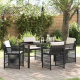 Garden Dining Set 5 pcs Black Poly Rattan 3380770