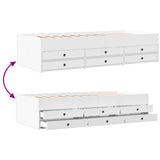 Daybed with Drawers without Mattress White 75x190 cm Small Single 3280888