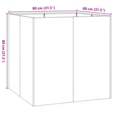 Planter White 80x80x80 cm Steel 860781