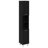 Bathroom Furniture Set with Door 4 pcs Black 30 x 30 x 179.5 cm 3333047