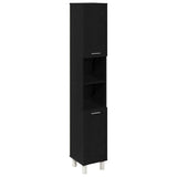 Bathroom Cabinet Black Oak 30 x 30 x 179 cm Engineered Wood 862513