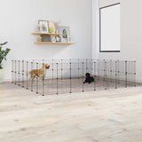 60-Panel Pet Cage with Door Black 35x35 cm Steel 3114048