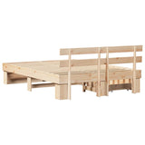 Bed Frame with Headboard Brown 150 x 200 cm Solid Pine Wood 3382271