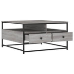 ZNTS Coffee Table Grey Sonoma 80x80x45 cm Engineered Wood 835292