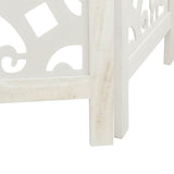 Room Divider 3 Panels White Solid Wood Paulownia 358734