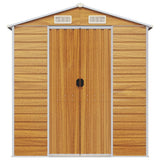Garden Shed Light Brown Galvanised Steel 191x300x198 cm 3188277