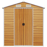 Garden Shed Light Brown 191x385x198 cm Galvanised Steel 3188278