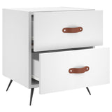 Bedside Cabinet White 40x35x47.5 cm Engineered Wood 827244