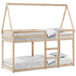 ZNTS Bunk Bed without Mattress 90x190 cm Single Solid Wood Pine 3282087