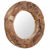 Decorative Mirror Teak 80 cm Round 244561