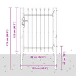 Fence Gate Grey 100 x 120 cm Powder coated steel 42008880