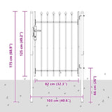 Fence Gate Grey 100 x 120 cm Powder coated steel 42008880