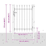 Fence Gate Boxtel Grey 103 x 175 cm Powder-Coated Steel 42008880