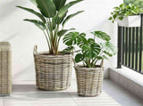 Planter Basket GENDT 2 pcs Natural Grey Kubu Rattan 42020957