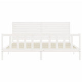 Bed Frame without Mattress White 200x200 cm Solid Wood Pine 3193227