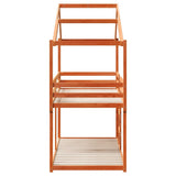 Bunk Bed without Mattress Wax Brown 75x190 cm Small Single Solid Wood Pine 3282051