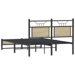 Bed Frame without Mattress Sonoma Oak 120x200 cm Engineered Wood 4106960