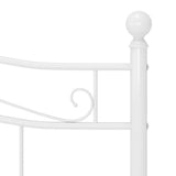 Bed Frame White Powder-coated metal Double Durable Bed Frame 324998