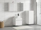 Bathroom Furniture Set 4 pcs White Engineered Wood and Glass 3407463