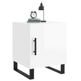 Bedside Cabinet High Gloss White 40x40x50 cm Engineered Wood 827616