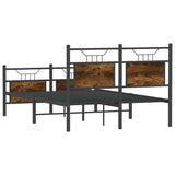 Bed Frame without Mattress Smoked Oak 120x190 cm Small Double Engineered Wood 4106758