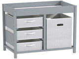 Baby Changing Unit with 4 Storage Drawers, Mat for Bedroom Nursery, 84 x 84.5 cm, Grey T3398P378902