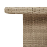 Garden Table Beige 80x80x71 cm Poly Rattan and Acacia Wood 368271