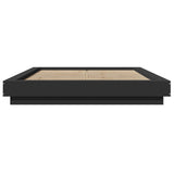 Bed Frame with LED Lights without Mattress Black 120x190cm 3281141