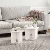 Coffee Table 2 pcs White Solid Pine wood 873554