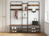 Coat Stand with Shoes Bench Old Wood 143 x 30 x 199.5 cm 8012048
