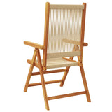 Reclining Garden Chairs 6 pcs Beige Solid Wood Acacia 3214536
