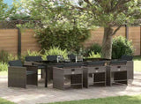 Garden Dining Set 9 pcs Grey Poly Rattan 3380696