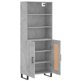 Highboard Concrete Grey 69.5x34x180 cm Engineered Wood 3189985