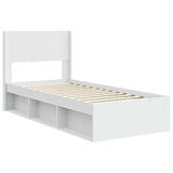 Bed Frame with Storage and Headboard White 90 x 200 cm 3414251