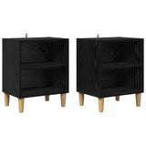Bed Cabinet 2 pcs Black Oak 40 x 30 x 50 cm Engineered Wood 8003723