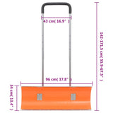 Snow Shovel with Extendable Handle Orange 96 cm Blade Steel 364818