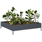 ZNTS Garden Raised Bed Anthracite 100x100x26 cm Steel 851019