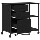 Cabinet with Charging Station Black Oak 76 x 41 x 72 cm 859835