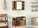 Bathroom Furniture Set with Shelf 2 pcs Brown Engineered wood 3332499