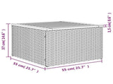 Garden Table Black 55x55x37 cm Poly Rattan and Acacia Wood 365975