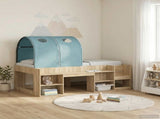 Bed Tunnel for Kids Loft Bed 2 pcs Light Blue Polyester 893703