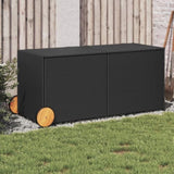 Garden Storage Box with Wheels Black 283L Poly Rattan 365316
