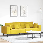 Velvet Sofa with Cushion Yellow 210 cm Velvet 3335159