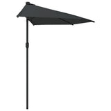 Garden Parasol with Aluminium Pole Anthracite 300x155 cm Half 44593