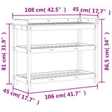Potting Table with Shelves 108x45x86.5 cm Impregnated Wood Pine 832441