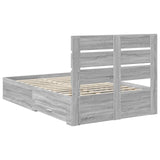 Bed Frame with Drawer Grey Sonoma 135 x 190 cm Engineered Wood 3411985