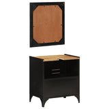 2 Piece Bathroom Furniture Set Iron and Solid Wood Mango 3217109